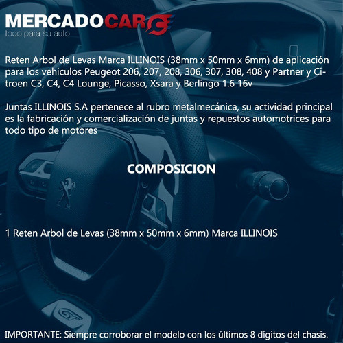 Reten Arbol De Levas Illinois Citroen C4 1.6 16v 1