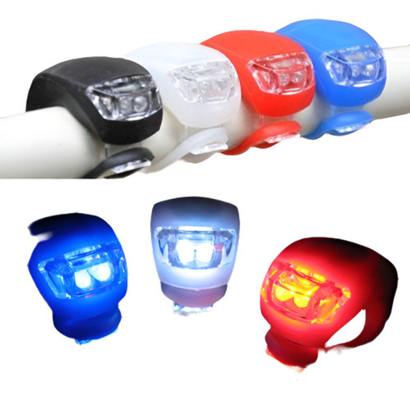 2 Blancos + 2 Luces Rojas Del Ciclismo Seguridad Rana Lámpar 0