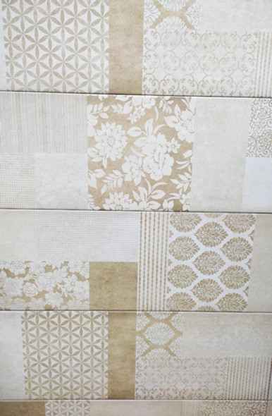 Cerámica Para Pared Memphis Dimara  Crema (decorado) 25x70 1