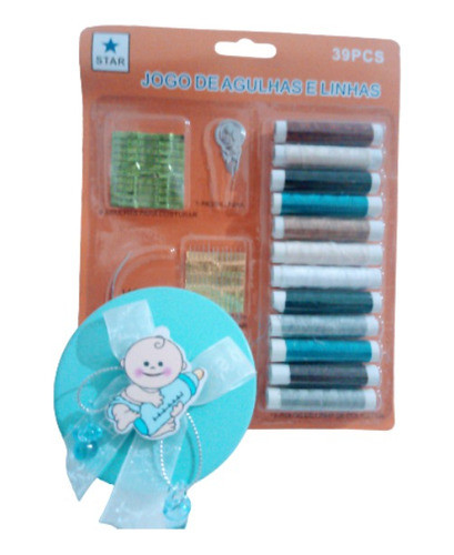 Kit Costura 40 Peças Com Agulhas Linhas E Lata 0