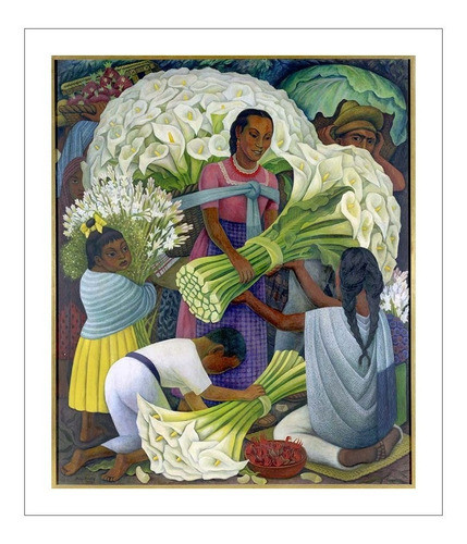 Lamina Fine Art Vendedora De Flores Diego Rivera 60x50 Myc 0
