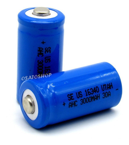 2 Baterias 16340 4800mah 4.2v Li-ion Recarregável 0