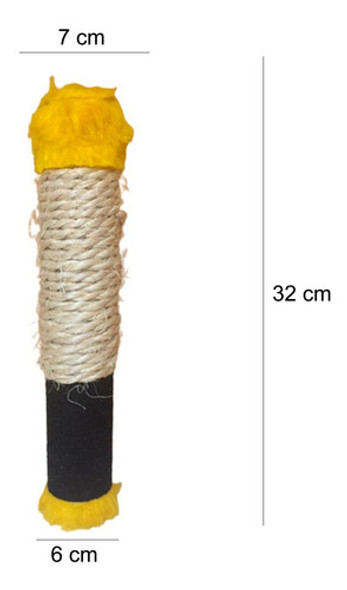 Rascador Mascotas Gatos Poste Sisal Felpa Colgante Amarillo 1