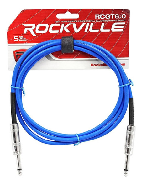 Rockville Rcgt6.0bl 6' 1/4'' Ts A 1/4'' Ts Cable De Instrume 1