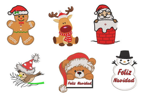 Matrices P/ Maquinas Bordadoras Feliz Navidad Nieve Reno Oso 0