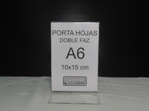 Porta Hoja En Acrílico - Doble Faz - Tamaño A6 - 10x15 Cm 0