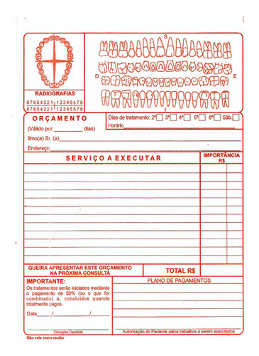 30 Blocos De Orçamento Clinica Odontológica Atacado 1