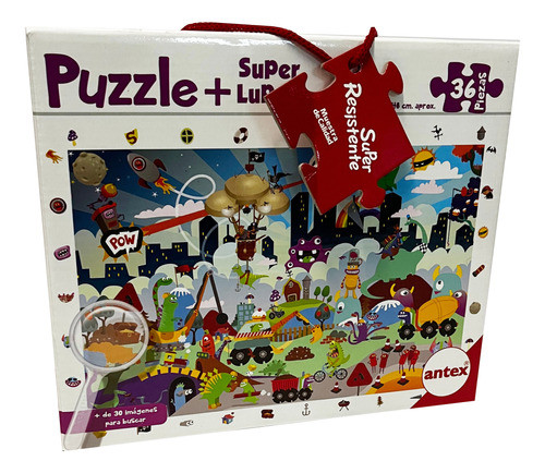 Puzzle 36 P. Monstruos + Lupa Carton Extra Antex 3033 0