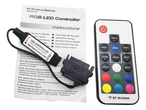 Control Remoto Inalámbrico Argb 17teclas 12v 4pines Vrabocry 1
