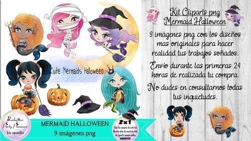 Cliparts Imagenes Png Mermaid Halloween Sirenas Brujas 1