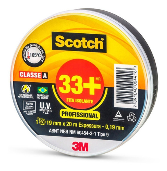 Fita Isolante Scotch 33+ 3m 19 Mm X 20 M 1
