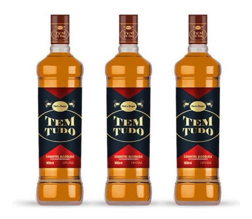 Cachaça Com Mel E Pequi Temtudo 900 Ml - 3 Unidades 0