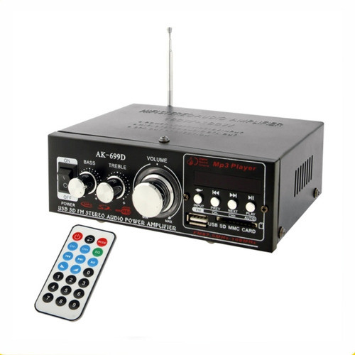 Amplificador Potencia 220v 12v Con Radio Usb Aux 0