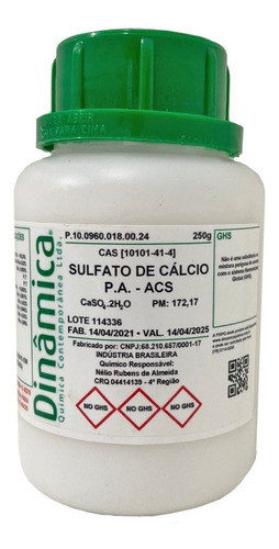 Sulfato Cálcio Pa 1 Kg + Água Deionizada 1 Litro 0
