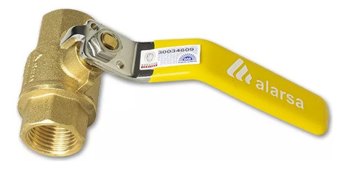 Llave De Paso Esférica Gas 4 Bar 1/2  Alarsa Paso Total 0
