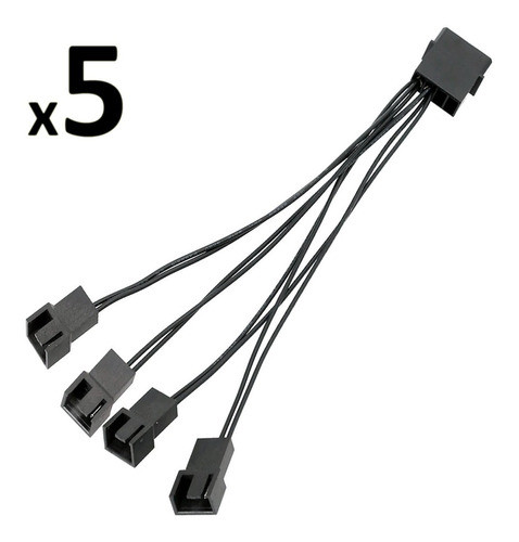 5 Cabo Multi Fan Hub Splitter Molex Cooler 3 4 Pinos 1