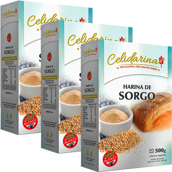 Combo X3 Harina De Sorgo Celidarina 500g Sin Tacc 0