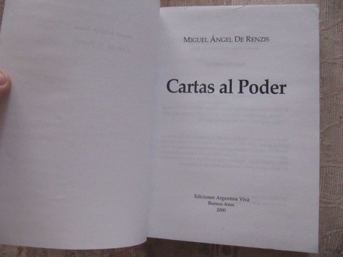 Cartas Al Poder - Miguel Angel De Renzis 1