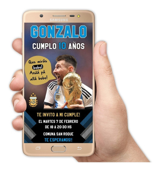 Invitaciones Digitales Personalizadas Argentina Messi 0