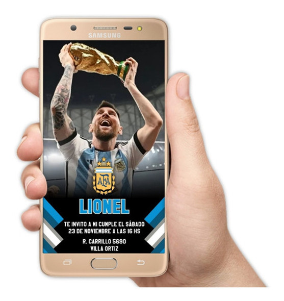 Invitaciones Digitales Personalizadas Argentina Messi 1