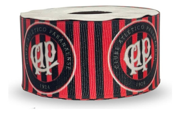 Fita De Gorgurão Estampada 38mm Bela Fita Nº9 - Atlético P 1
