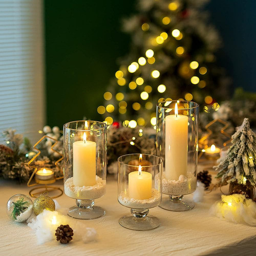 Nuptio 1 Set / 3pcs Jarrón De Vidrio Grande Candelabro De Vi 1