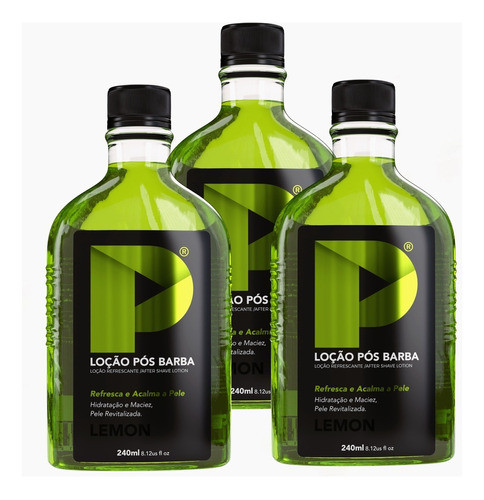 Loção Pós Barba Play Barber 240ml Lemon Refresca Kit 3 Unida 0