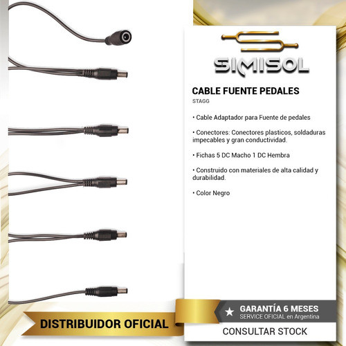 Cable Para Fuente De 5 Pedales Stagg Spsdc5m1f 1
