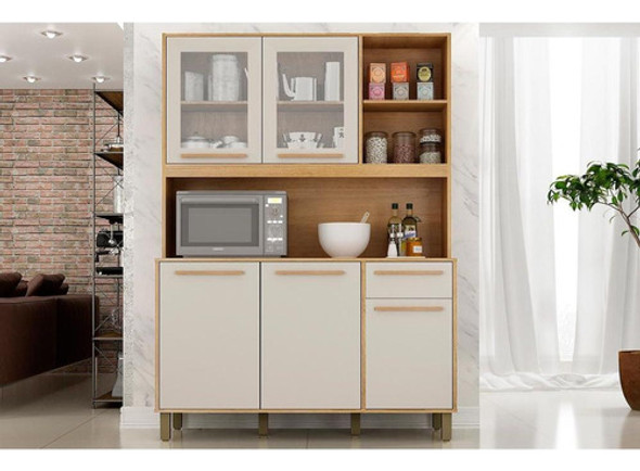 Cozinha Compacta Kit Rubi 5ptas 1gav 120cm Cinamomo/offw-val 0