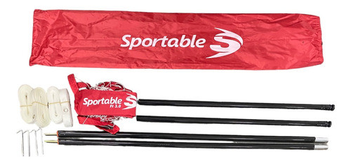 Red De Voley 3 M Con Parante De Pvc 1.80 M + Cintas 6 X 3 M 1