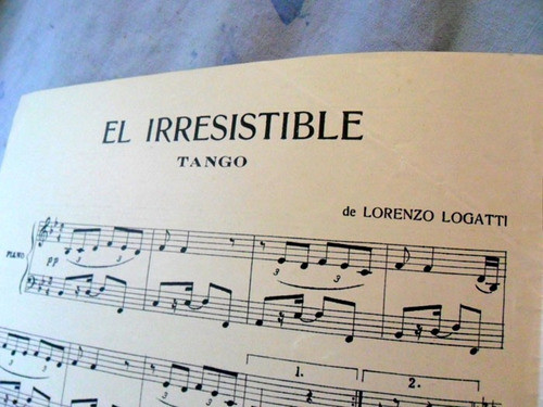 El Irresistible, Lorenzo Logatti, Partitura Tango 1