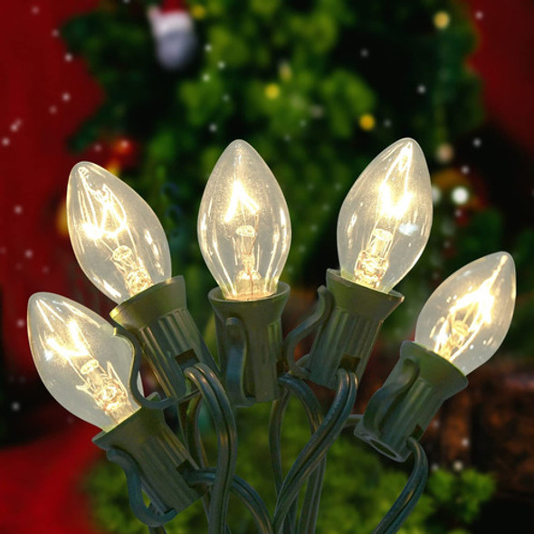 C7 Luces De Navidad De 25 Pies Para Exteriores, Luces De Str 0