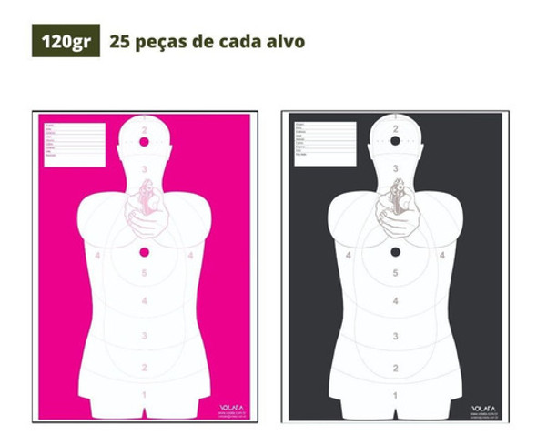 Kit Alvo Silhueta Humanoide 120gr - 50 Unids 0