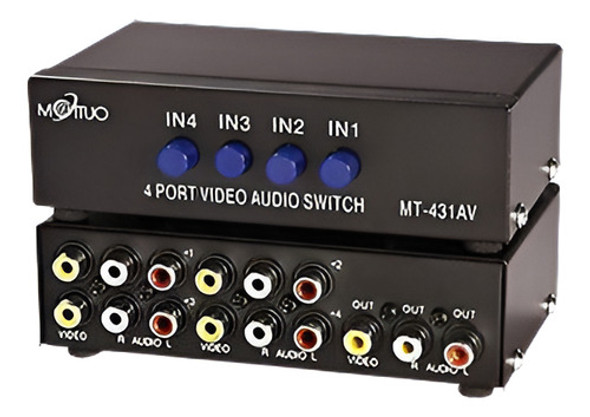 4 En 1 Salida Rca Audio Video Compuesto Av Conmutador Conmut 0