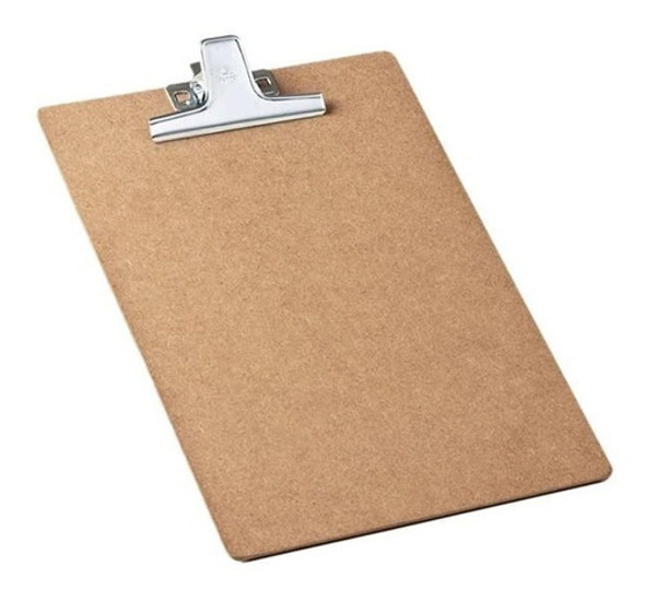 Prancheta A4 De Madeira Mdf Com Prendedor De Metal Kit 20un 1