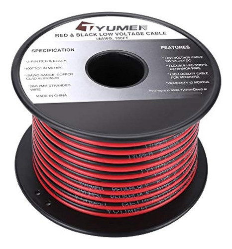 Cable De Alambre Eléctrico De 2 Pines De Calibre 18, Color R 0