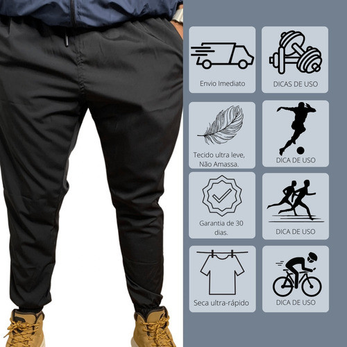 Calça Sport Masculina Com Ziper No Bolso Treino Academia Top 1