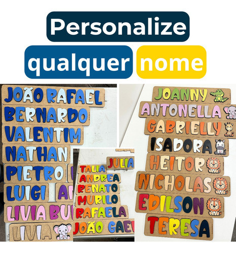 Quebra-cabeça Educativo Abc Números 0-9 Nome Personalizado 1