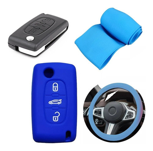 Cubre Volante + Funda Llave Silicona - Grand Picasso - Azul 0