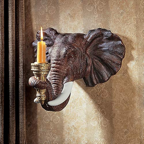 Diseño Toscano Escultura Para Pared Cabeza De Elefante 1