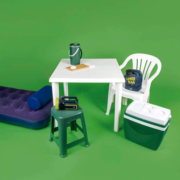 Kit Mesa Quadrada Desmontável 4 Banqueta Camping Praia Mor 1