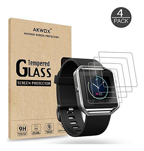 (paquete 4) Protector Pantalla Vidrio Templado Reloj Fitbit 0