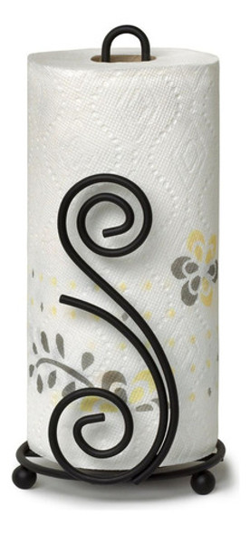 Spectrum Diversified Scroll Deco  Toallero De Papel Negro 1 Spectrum Diversified Scroll Deco  Toallero De Papel Negro 1