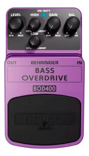 Pedal De Efecto Para Bajo Overdrive Behringer Bod400 1