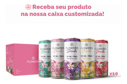 Gin Tônica Flowers Drinks Sabores (10 Latas) 1