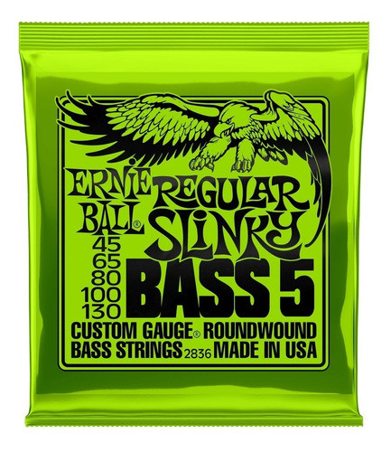 Encordado Para Bajo Ernie Ball 5 Cuerdas 45-130 Original 0