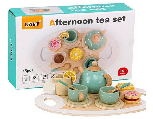 Juego De Te En Madera Color Pastel 0