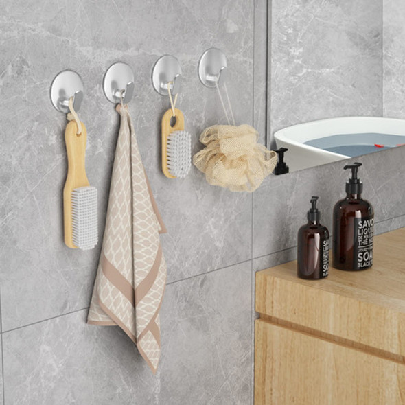 Ganchos Para Toalla De Baño Acero Inox Color Plata 4 Unid 1