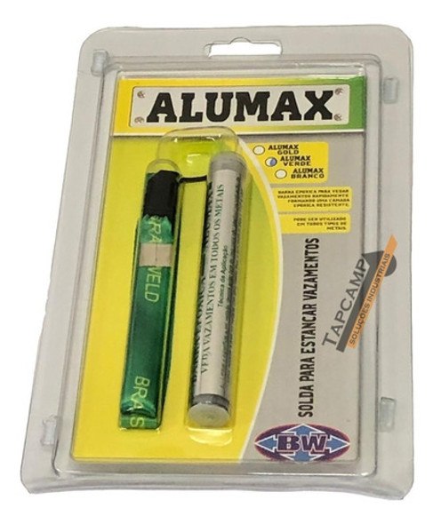Solda P/ Estancar Vazamentos Refrigeração Alumax Verde Barra 0 Solda P/ Estancar Vazamentos Refrigeração Alumax Verde Barra 0