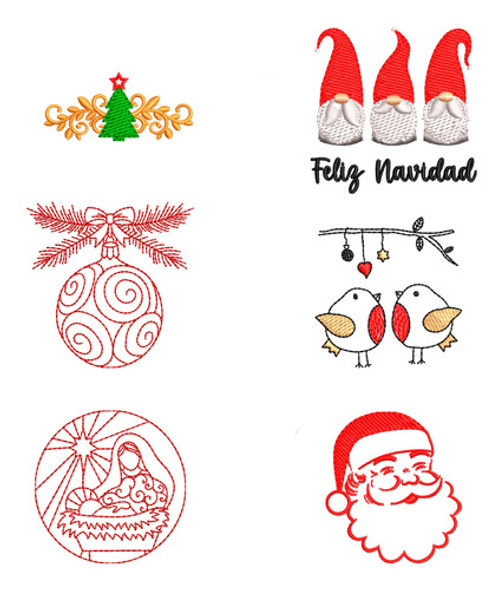 Matrices De Bordado: Pack Navidad Pequeños Diseños X 6 0